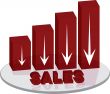 sales plinth red down text