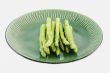 Fresh asparagus shoots on a plate
