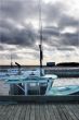 Boat moored at the dock