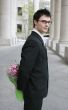 Businessman with flowers
