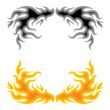 Fire over white