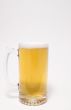 A glass mug of ice cold beer.