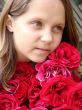 The girl with red roses