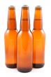 three bottles of beer isolated on white