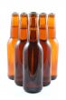 five bottles of beer isolated on white
