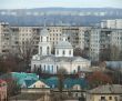 Orthodox Church among modern buildings