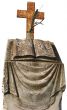 marble opened book tombstone with holy cross