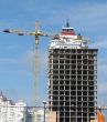 Building of multilevel apartments construction
