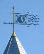 Silver feather upon blue sky
