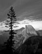 Half Dome Glacier Point B & W