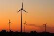 Wind generators in sunrise