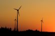 Windturbines in sunrise