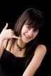 Brunette with brackets on teeth calling 2