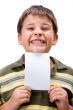 Boy with blank card 3