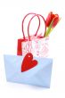 nice shopping bag with tulip and blue envelope