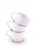 stack of three white cups isolated