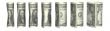 Dollar bills chart in white