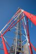 Radio mast against blue sky