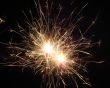 Bright light of sparkling holiday pyrotechnic