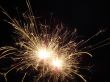 Bright light of sparkling holiday pyrotechnic