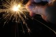 Bright light of sparkling holiday pyrotechnic