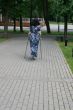 Young women with crutches