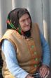 Old Ukrainian country sad granny portrait
