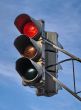 urban stoplight with red light