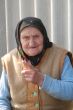 Old Ukrainian country sad granny portrait