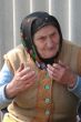 Old Ukrainian country sad granny portrait