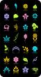 flowers and leaves. Vector objects.