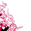 Love & flowers & scrolls background.