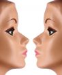 Two mannequin faces