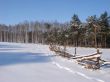 Winter snowy morning country landscape