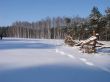 Winter snowy morning country landscape
