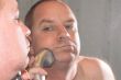 shaving man