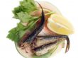 Sprats a lemon pummelo and leaves