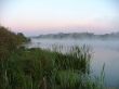 misty morning, by summer on lake