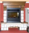 Burning fireplace in the house