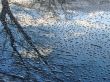 Hoarfrost on window glass in frosty weather