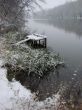 First season snowfall on Ukrainian River