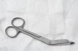 medical scissors and gauze