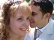 Young happy adult just married newlyweds