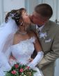 Wedding Kiss of Young Just Married Couple