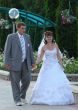 Wedding Pair Walking in Summer Park