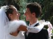 Young happy ewlyweds