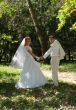 Young happy adult just married newlyweds