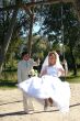 Young happy adult just married newlyweds