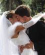 Wedding Kiss of Young Just Married Couple