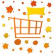 Autumn leaves and shopping cart